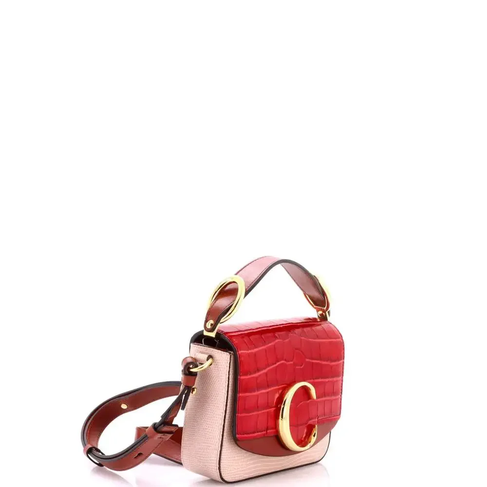 Chloe C Flap Bag Crocodile And Lizard #249371C58B - Picture 2 of 8